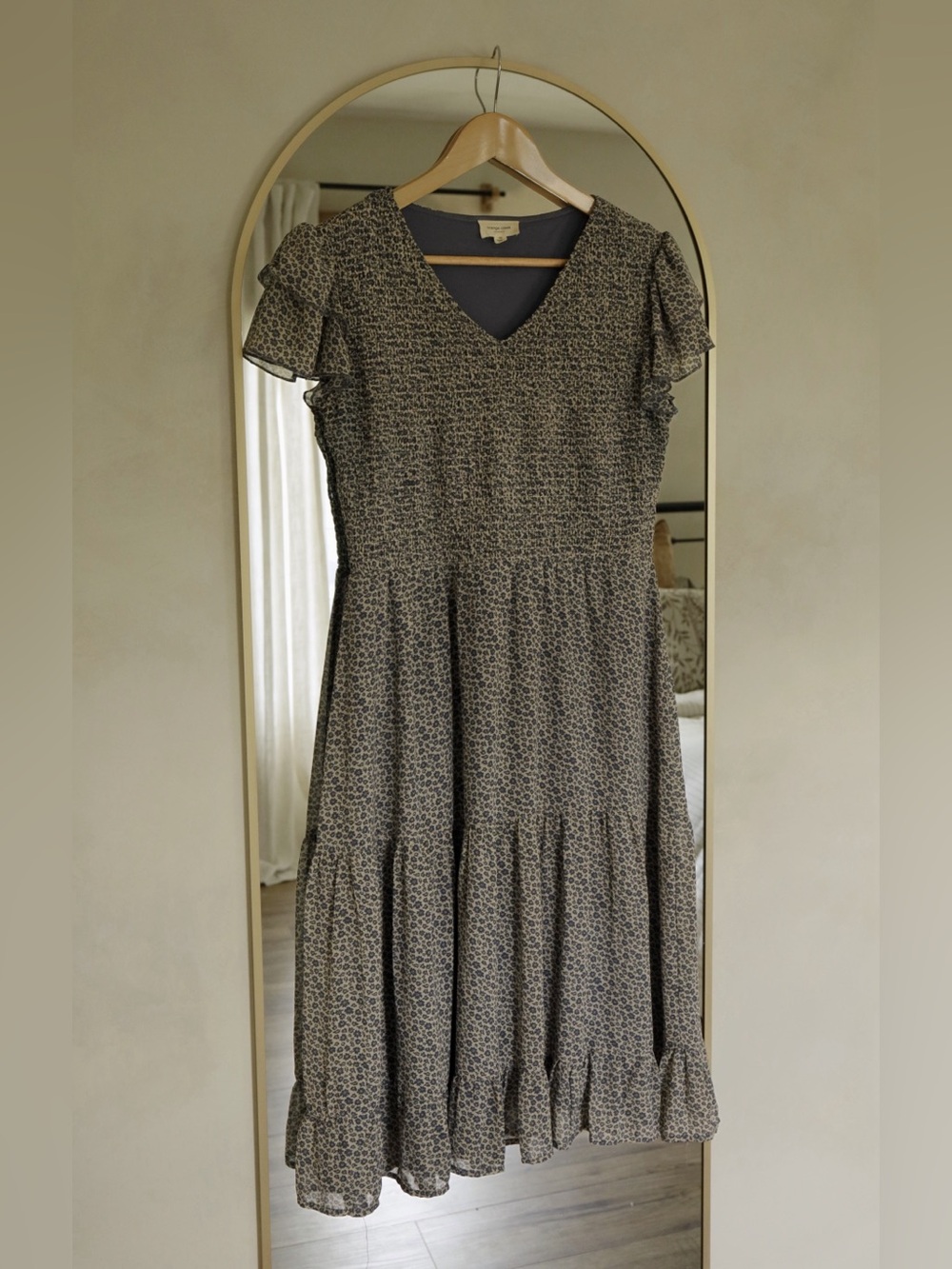 Dusty Blue Ditsy Floral Dress